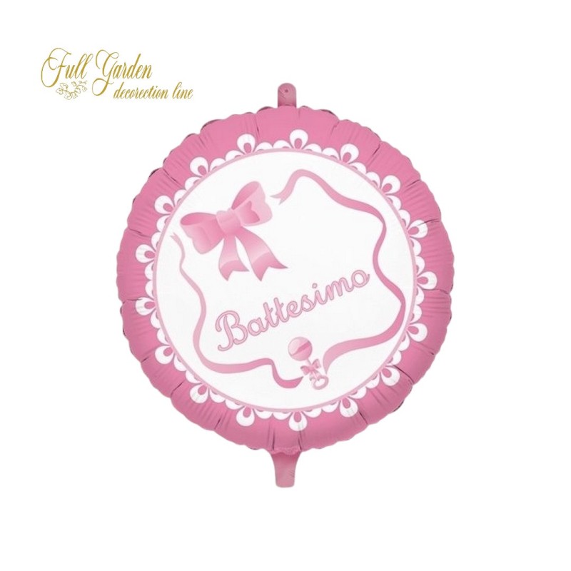 PALLONCINO 18 MYLAR  BATTESIMO ROSA