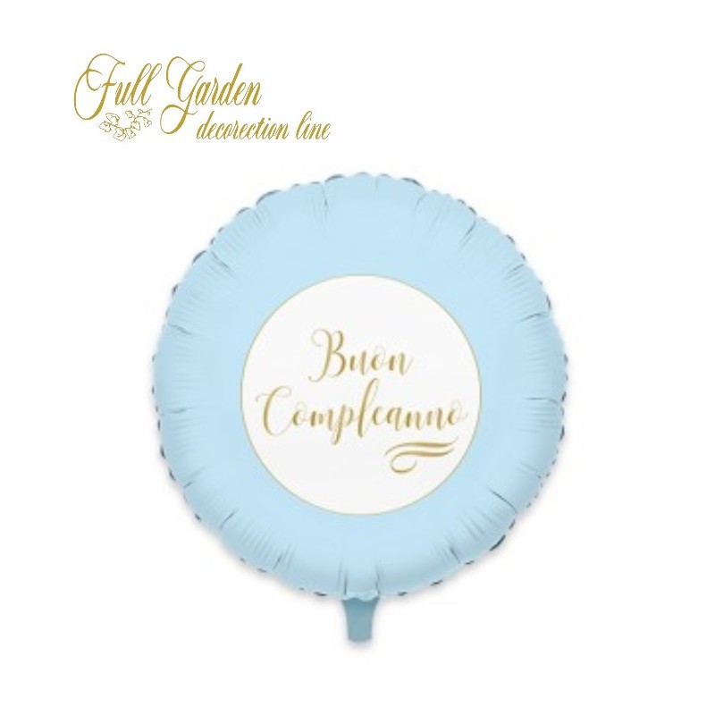 PALLONCINO 18 MYLAR BUON COMPLEANNO AZZURO