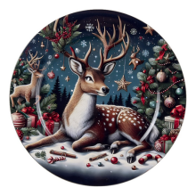 PIATTO PLASTICA DECORO RENNA Ø CM.33