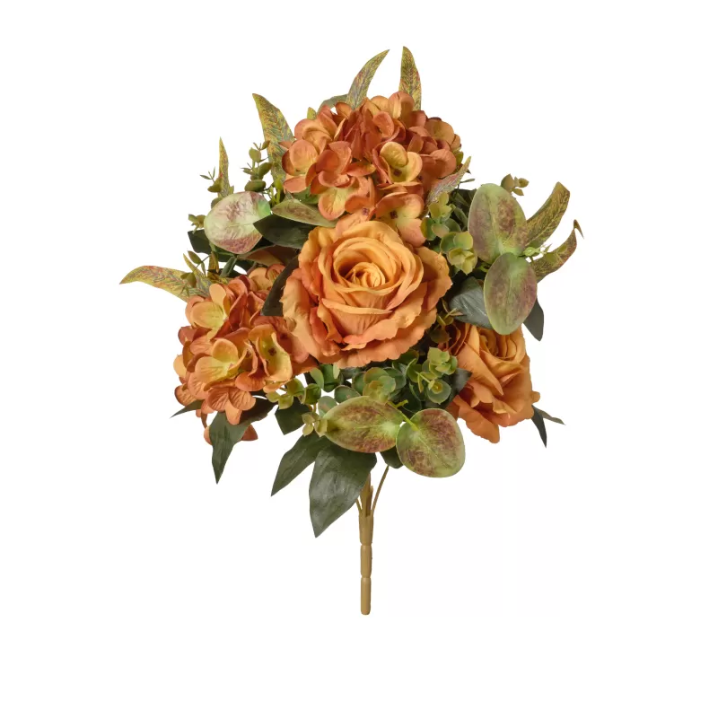 MAZZO FRONTALE ROSE-ORTENSIE X7 CM 46 MUSTARD