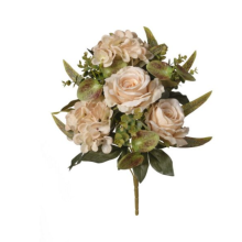 MAZZO FRONTALE ROSE-ORTENSIE X7 CM 46 BEIGE