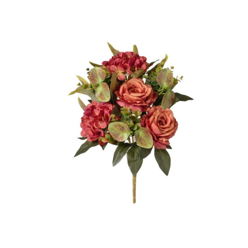MAZZO FRONTALE ROSE-ORTENSIE X7 CM 46 BEAUTY PESCA