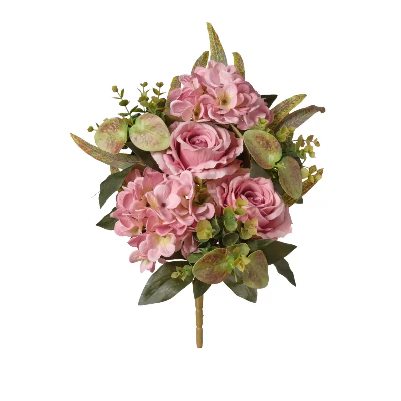MAZZO FRONTALE ROSE-ORTENSIE X7 CM 46 LILLA