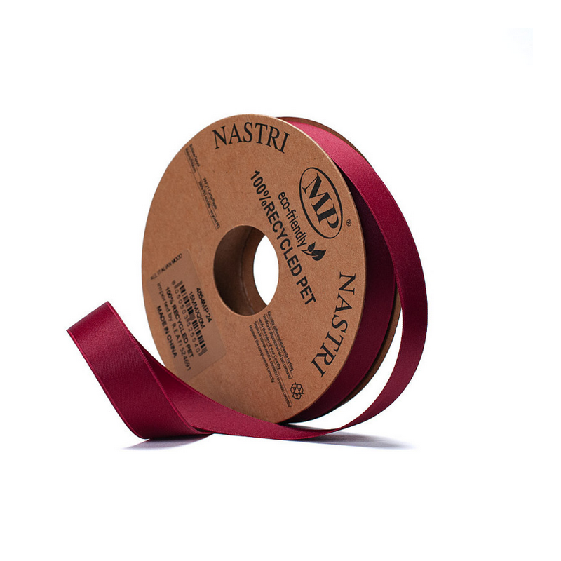 NASTRO MM15X20MT BORDEAUX RECYCLED PET RIBBON