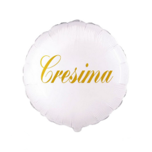 PALLONCINO 18  MYLAR CRESIMA BIANCO
