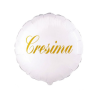 PALLONCINO 18  MYLAR CRESIMA BIANCO