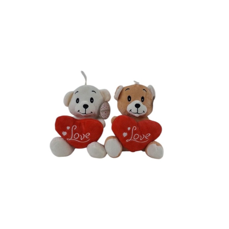2 PZ PELUCHE ORSO CM.18 CON CUORE LOVE