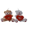 2 PZ PELUCHE CM.18 ORSO CUORE BUCATO  IN MANO