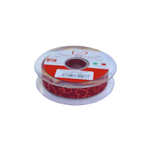 NASTRO VELLUTO ROSSO CUORI METAL MM25X10MT