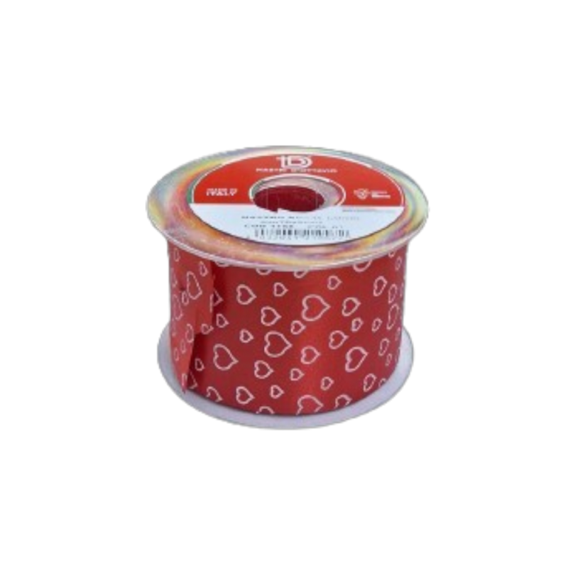 NASTRO ROYAL ROSSO CUORI BIANCHI MM70X50MT