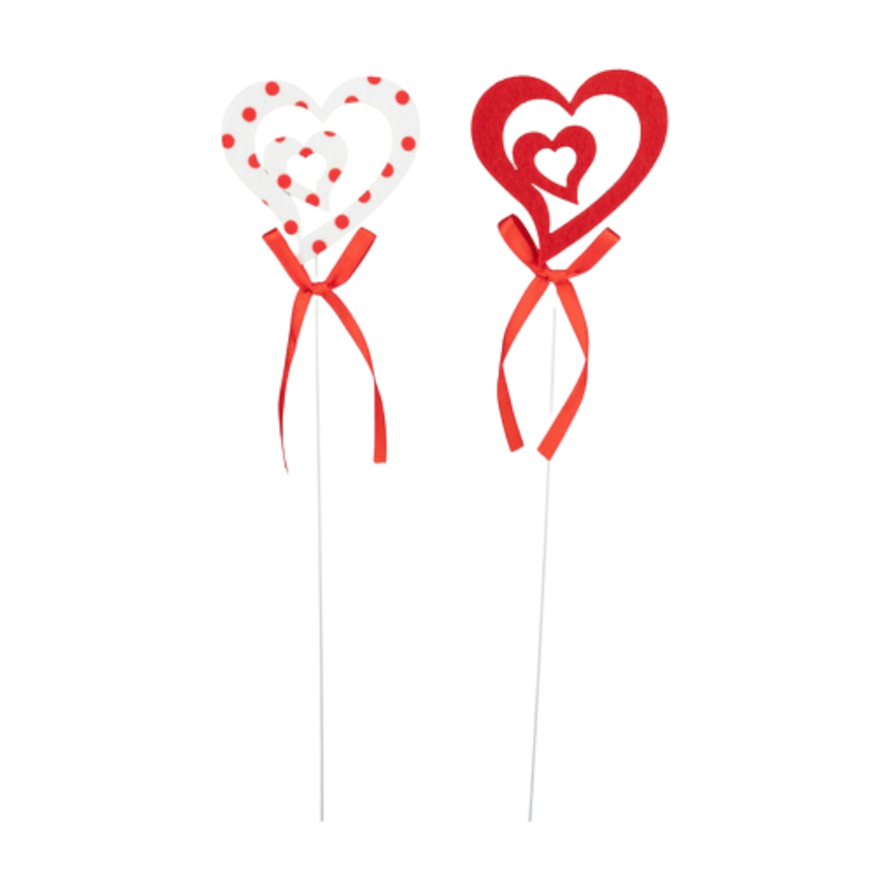 PICK 12PZ CUORE DOPPIO 2 COLORI  7X7 STOFFA