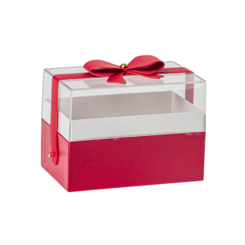 SCATOLINA PLEXIGLASS RETTANGOLARE ROSSA 14X9H10