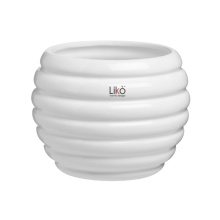 VASO JADE SFERA  D.16 H.13.5  BIANCO