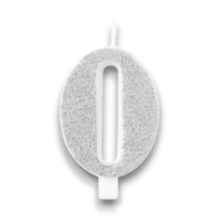 CANDELINA BIO GLITTER N 0 CM 9.5 ARGENTO