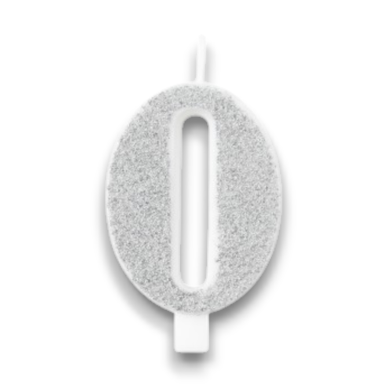CANDELINA BIO GLITTER N 0 CM 9.5 ARGENTO