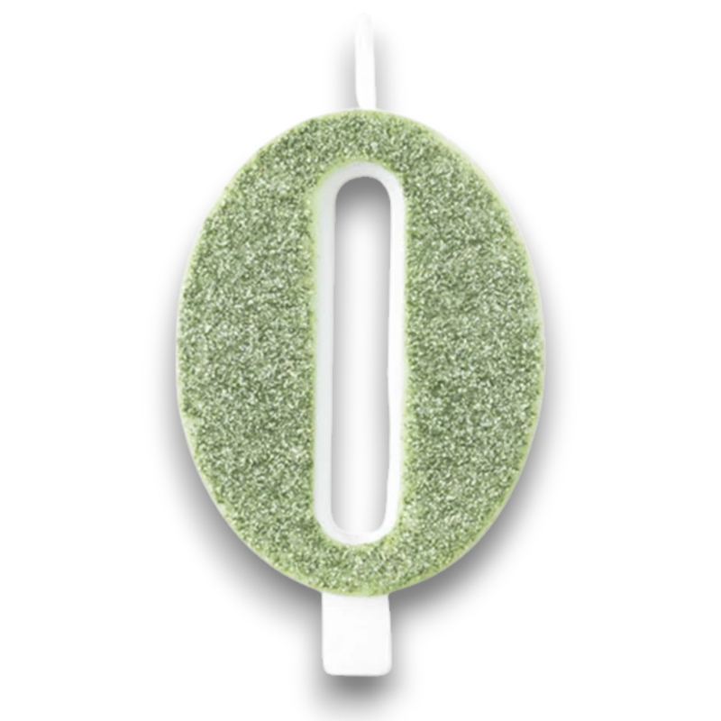 CANDELINA BIO GLITTER N 0 CM 9.5 VERDE SALVIA