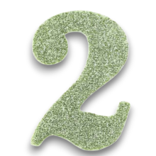 CANDELINA BIO GLITTER N 2 CM 9.5 VERDE SALVIA