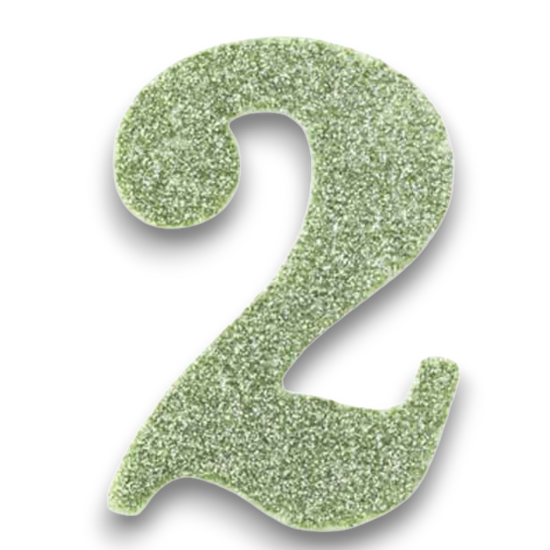 CANDELINA BIO GLITTER N 2 CM 9.5 VERDE SALVIA