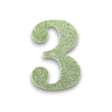 CANDELINA BIO  GLITTER N 3 CM 9.5 VERD SALVIA