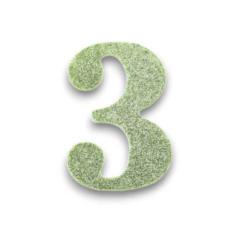 CANDELINA BIO  GLITTER N 3 CM 9.5 VERD SALVIA