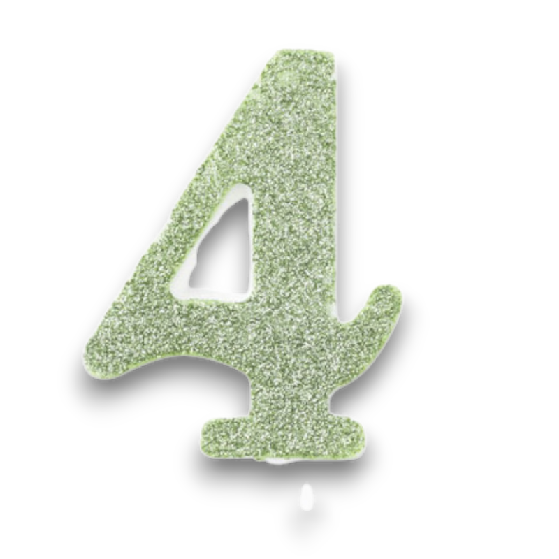 CANDELINA BIO  GLITTER N 4 CM 9.5 VERDE SALVIA