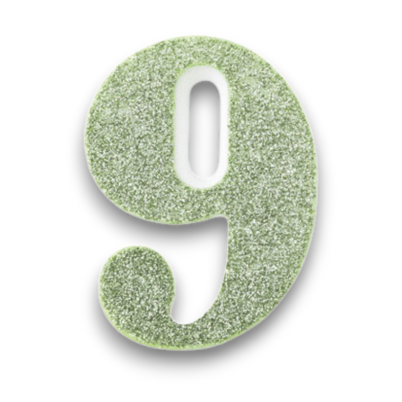 CANDELINA BIO GLITTER N 9 CM 9.5 VERDE SALVIA