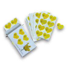 ADESIVO CUORE  FESTA DELLA DONNA 500 PZ GIALLO