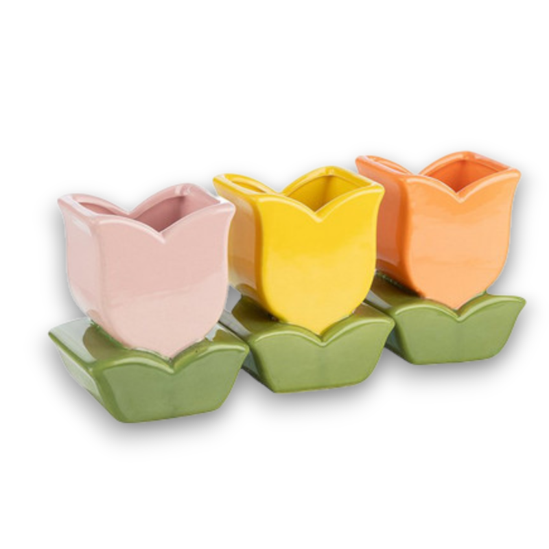 VASO TULIPANO  D.10,5X8,5H.13 COLORI ASSORTITI