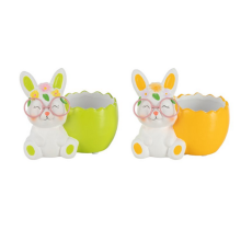 VASO CONIGLIETTO 12,5X11H18,5 COLORI ASSORTITI