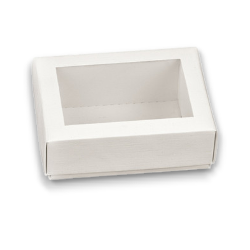 SCATOLA BIANCO COPERCHIO E FINESTRA 10X7X4CM PZ10
