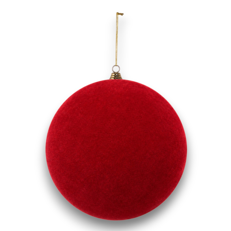 SFERA PLASTICA FLOCCATA  MM.80 RED