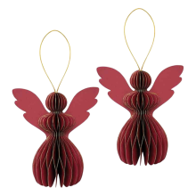 2 DECORAZIONI CARTA ANEGLO BORDEAUX CM.12