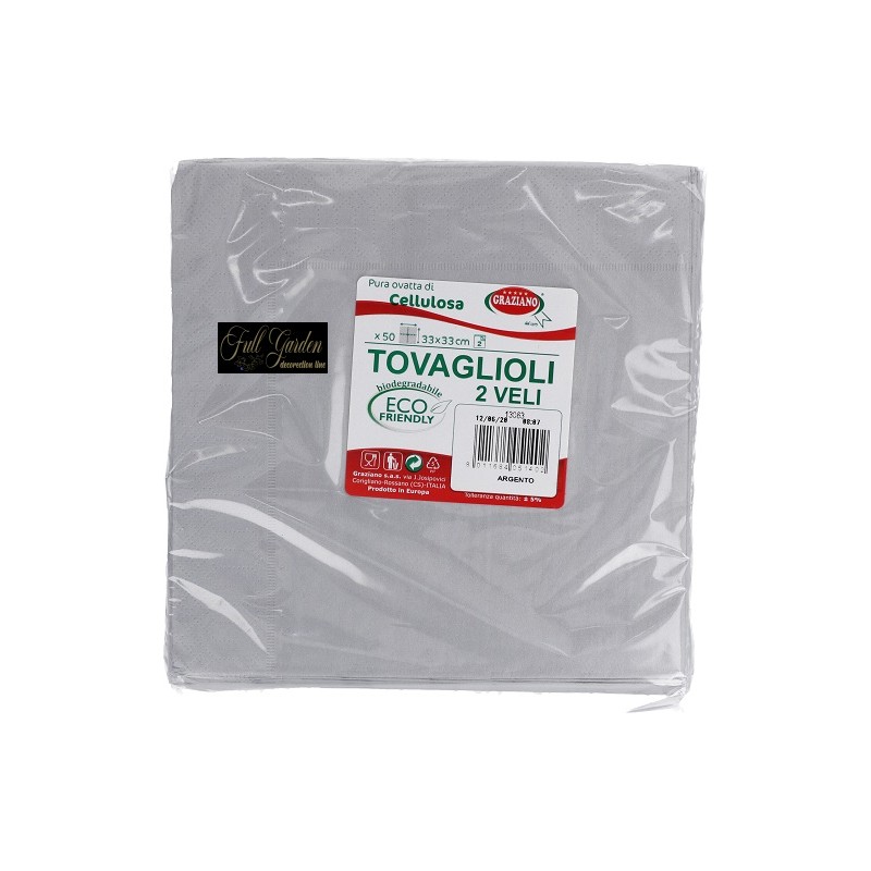TOVAGLIOLO 3VELI ARGENTO CM.33X33 PZ 20