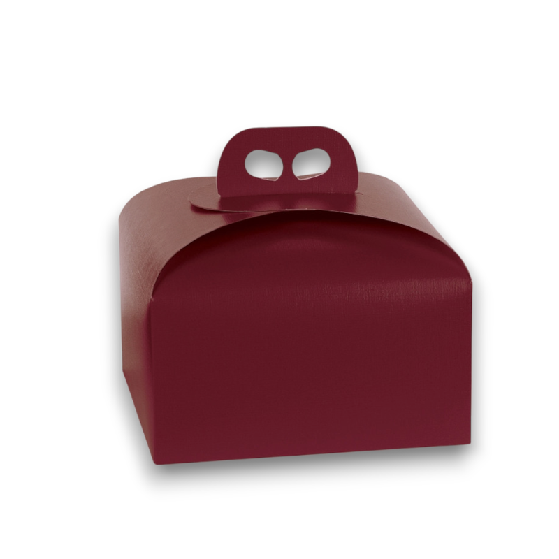 PORTAPANETTONE FIBRA BORDEAUX, 24,5X24,5X13CM